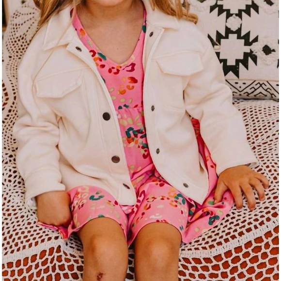 NEW ODDI girl's ashland snap button youth jacket in cream - Picture 2 of 3